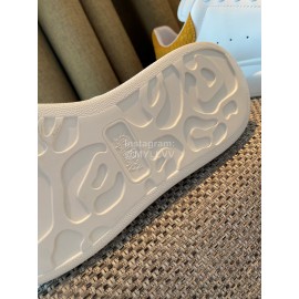 Alexandermcqueen Fashion Leather Lace Up Casual Sneakers Yellow