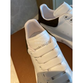 Alexandermcqueen Fashion Leather Lace Up Casual Sneakers Dark Green