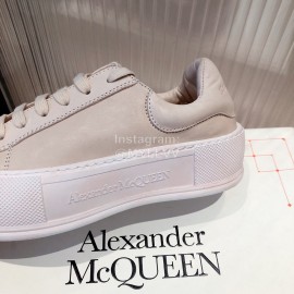 Alexandermcqueen Fashion Thick Soled Lace Up Casual Shoes For Men And Women Beige