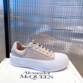 Alexandermcqueen Fashion Thick Soled Lace Up Casual Shoes For Men And Women Beige