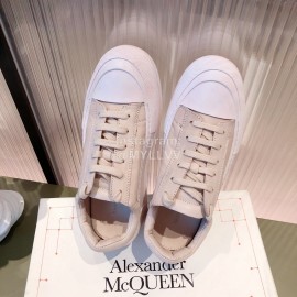 Alexandermcqueen Fashion Thick Soled Lace Up Casual Shoes For Men And Women Beige