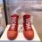 Alexandermcqueen Fashion Lace Up High Top Casual Shoes For Men And Women Red