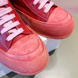 Alexandermcqueen Fashion Lace Up High Top Casual Shoes For Men And Women Red