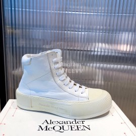 Alexandermcqueen Fashion Lace Up High Top Casual Shoes For Men And Women White