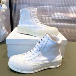 Alexandermcqueen Fashion Lace Up High Top Casual Shoes For Men And Women White