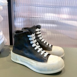 Alexandermcqueen Fashion Lace Up High Top Casual Shoes For Men And Women Black