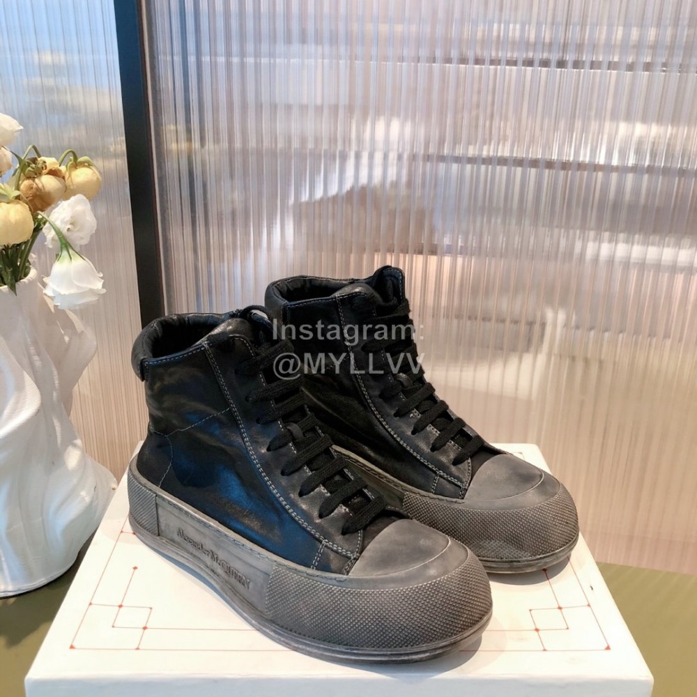 Alexandermcqueen Fashion Lace Up High Top Casual Shoes For Men And Women 