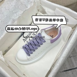 Alexandermcqueen Silk Cowhide Casual Sneakers For Men And Women Purple