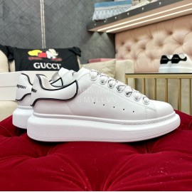 Alexandermcqueen Silk Cowhide Casual Sneakers For Men And Women White