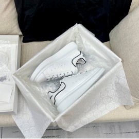 Alexandermcqueen Silk Cowhide Casual Sneakers For Men And Women White