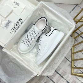 Alexandermcqueen Silk Cowhide Casual Sneakers For Men And Women White