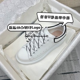 Alexandermcqueen Silk Cowhide Casual Sneakers For Men And Women White