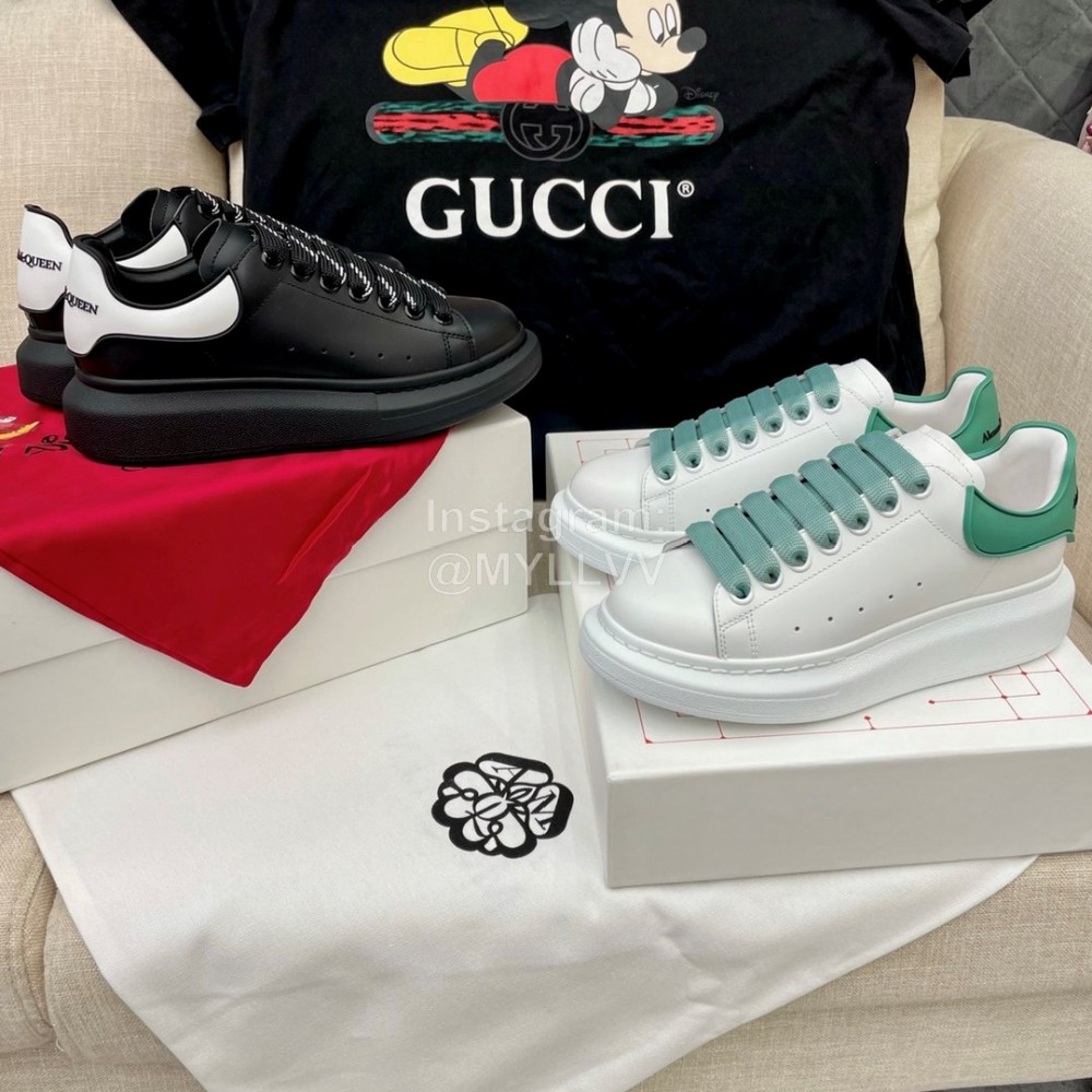 Alexandermcqueen Silk Cowhide Casual Sneakers For Men And Women Green