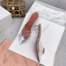 Amina Muaddi Bling Bling Bow Buckle High Heel Sandals For Women 