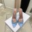 Amina Muaddi Sheepskin Bow High Heeled Slippers For Women Blue