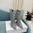 Amina Muaddi Cowhide Diamond High Heeled Boots For Women Silver