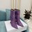 Amina Muaddi Cowhide Diamond High Heeled Boots For Women Purple
