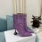 Amina Muaddi Cowhide Diamond High Heeled Boots For Women Purple