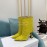 Amina Muaddi Cowhide Diamond High Heeled Boots For Women Yellow