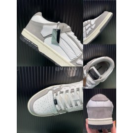 Amiri Breathable Leather Sneakers For Men And Women Gray