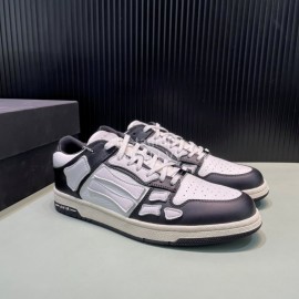 Amiri Breathable Leather Sneakers For Men And Women Black