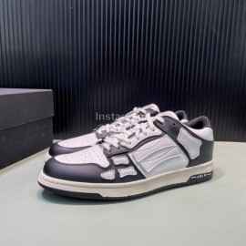 Amiri Breathable Leather Sneakers For Men And Women Black