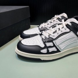 Amiri Breathable Leather Sneakers For Men And Women Black