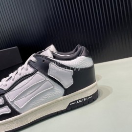 Amiri Breathable Leather Sneakers For Men And Women Black