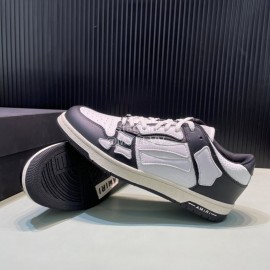 Amiri Breathable Leather Sneakers For Men And Women Black