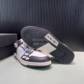 Amiri Breathable Leather Sneakers For Men And Women Black