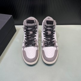 Amiri Breathable Leather High Top Sneakers For Men And Women Gray