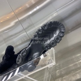 Angel Chen Fashion Rabbit Ear Wool Thick Soled Slippers For Women Black