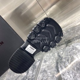 Angel Chen Leather Thick Soled Metal Chain Loafers For Women 