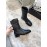 Ann Demeulemeester New Square Head Buckle Locomotive Boots For Women