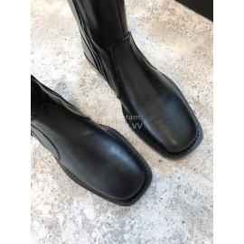 Ann Demeulemeester New Square Head Buckle Locomotive Boots For Women