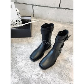 Ann Demeulemeester New Square Head Buckle Locomotive Boots For Women