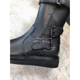 Ann Demeulemeester New Square Head Buckle Locomotive Boots For Women Black