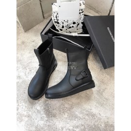 Ann Demeulemeester New Square Head Buckle Black Locomotive Boots For Women