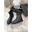 Ann Demeulemeester New Square Head Buckle Black Locomotive Boots For Women