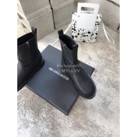 Ann Demeulemeester New Square Head Buckle Black Locomotive Boots For Women