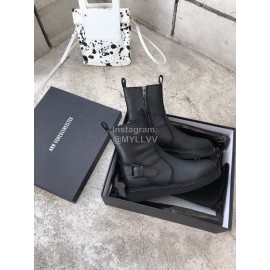 Ann Demeulemeester New Square Head Buckle Black Locomotive Boots For Women
