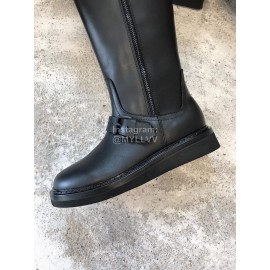 Ann Demeulemeester New Square Head Buckle Locomotive Long Boots For Women