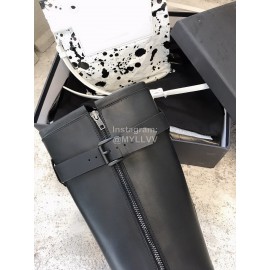 Ann Demeulemeester New Square Head Buckle Locomotive Long Boots For Women
