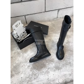 Ann Demeulemeester New Square Head Buckle Locomotive Long Boots For Women
