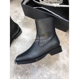 Ann Demeulemeester New Square Head Leather Short Boots For Women