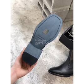 Ann Demeulemeester New Square Head Leather Short Boots For Women