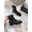Ann Demeulemeester New Square Head Patent Leather Locomotive Boots For Women