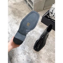 Ann Demeulemeester New Square Head Patent Leather Locomotive Boots For Women