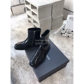 Ann Demeulemeester New Square Head Patent Leather Locomotive Boots For Women