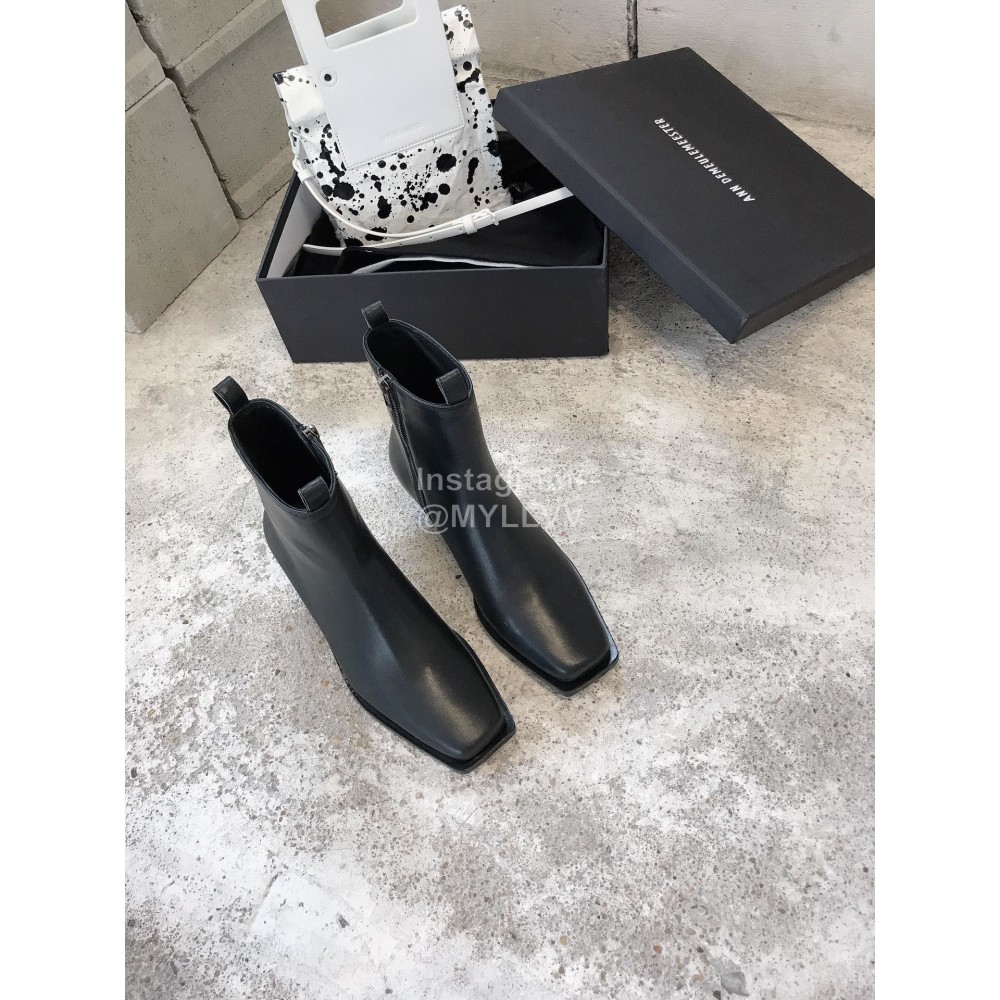 Ann Demeulemeester Black New Square Head Locomotive Boots For Women